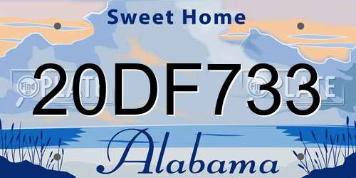 20DF733 Alabama License Plate