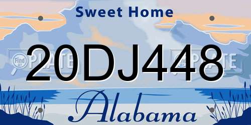 20DJ448 Alabama License Plate