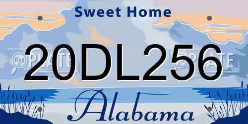20DL256 Alabama License Plate