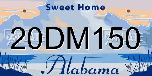 20DM150 Alabama License Plate