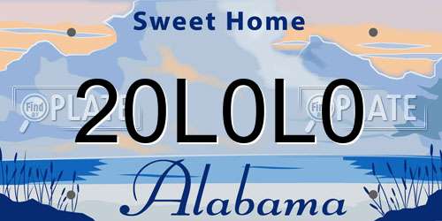 20L0L0 Alabama License Plate