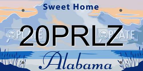 20PRLZ Alabama License Plate
