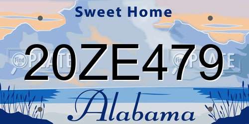 20ZE479 Alabama License Plate