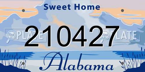 210427 Alabama License Plate