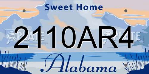 2110AR4 Alabama License Plate