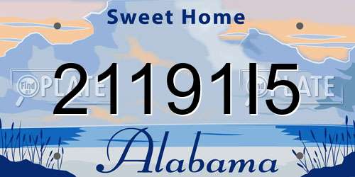 21191I5 Alabama License Plate