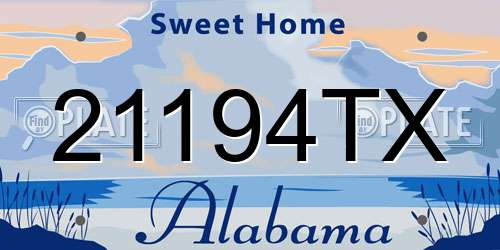 21194TX Alabama License Plate