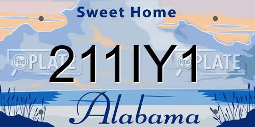 211IY1 Alabama License Plate