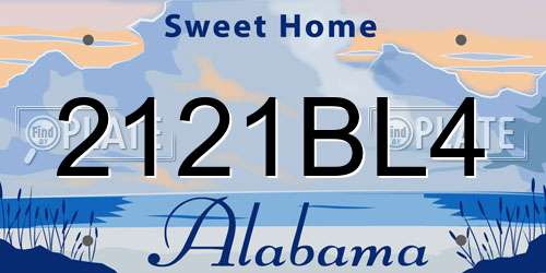 2121BL4 Alabama License Plate