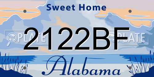 2122BF Alabama License Plate