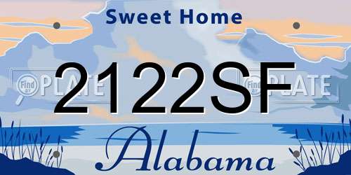 2122SF Alabama License Plate