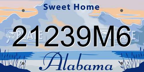 21239M6 Alabama License Plate