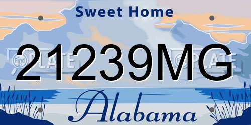 21239MG Alabama License Plate