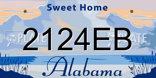 2124EB Alabama License Plate