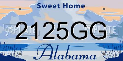 2125GG Alabama License Plate