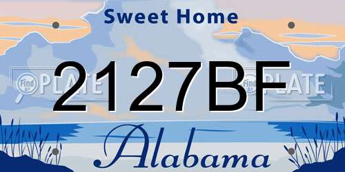 2127BF Alabama License Plate