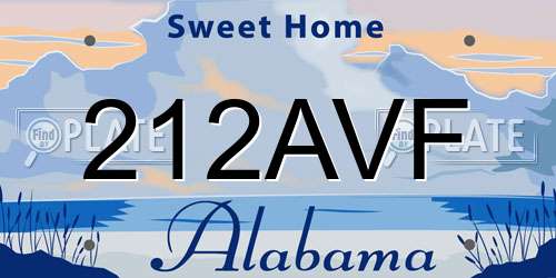212AVF Alabama License Plate
