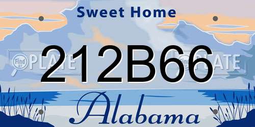 212B66 Alabama License Plate
