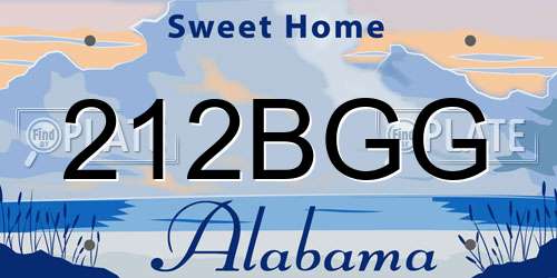 212BGG Alabama License Plate