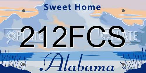212FCS Alabama License Plate