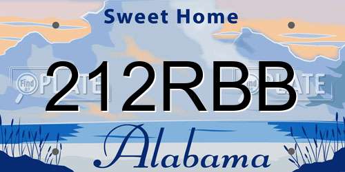 212RBB Alabama License Plate