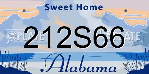 212S66 Alabama License Plate