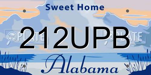 212UPB Alabama License Plate