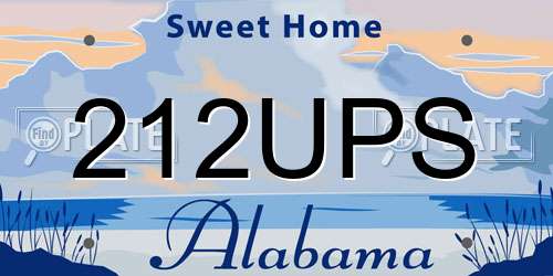 212UPS Alabama License Plate