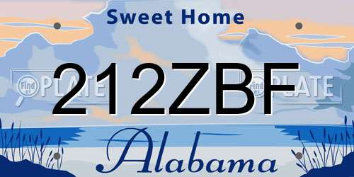 212ZBF Alabama License Plate