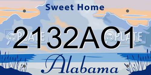 2132AC1 Alabama License Plate