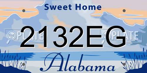 2132EG Alabama License Plate