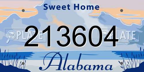 213604 Alabama License Plate