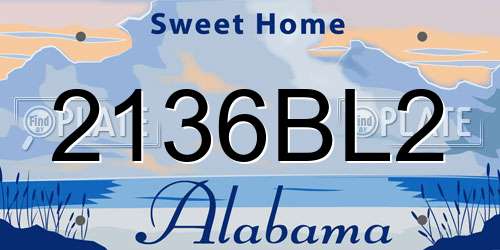 2136BL2 Alabama License Plate