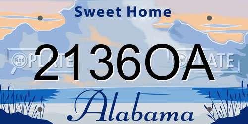 2136OA Alabama License Plate