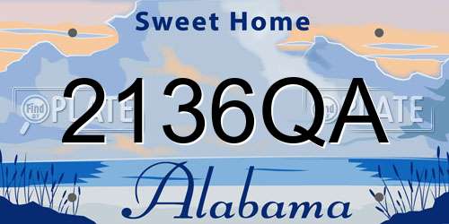 2136QA Alabama License Plate