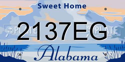 2137EG Alabama License Plate