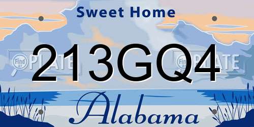 213GQ4 Alabama License Plate