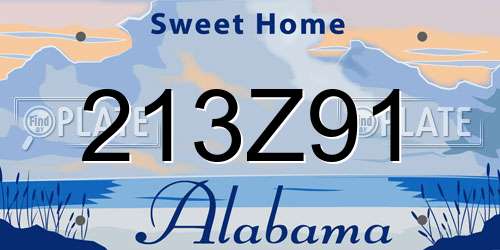 213Z91 Alabama License Plate