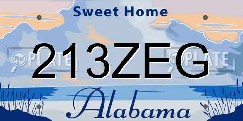 213ZEG Alabama License Plate