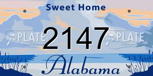 2147 Alabama License Plate