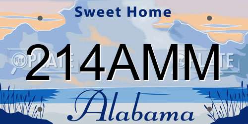 214AMM Alabama License Plate
