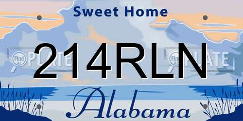 214RLN Alabama License Plate