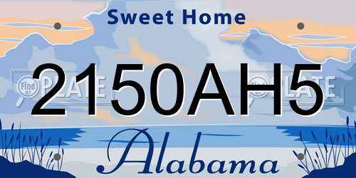 2150AH5 Alabama License Plate
