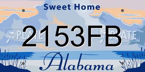 2153FB Alabama License Plate