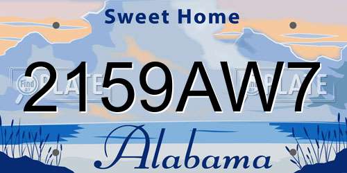 2159AW7 Alabama License Plate