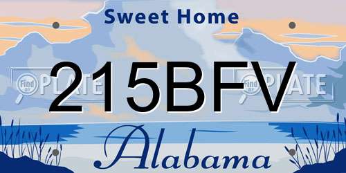 215BFV Alabama License Plate