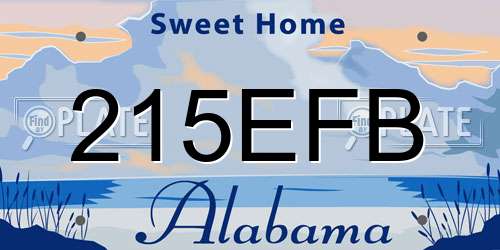215EFB Alabama License Plate
