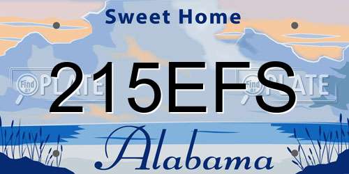 215EFS Alabama License Plate