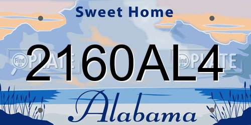 2160AL4 Alabama License Plate