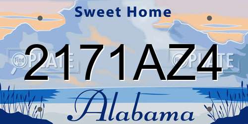 2171AZ4 Alabama License Plate